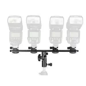 4중 콜드슈 마운트 브라켓 거치대 카메라 스트로보 삼각대 헤드 (W4107CF)