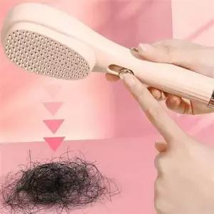 [골드스마일]두피 마사지 브러쉬 원터치 헤어 브러쉬 원터치 휴대용 엉킴 방지