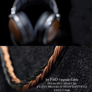 FiiO FT1/FT1 PRO/JT7/FT3/FT5/FT7/FT13용 24코어 헤드폰 OCC 업그레이드 케이블