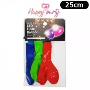 색상혼합 파티 고백 벌룬 아이러브유 장식 생일 라이트 25cm 3개입
