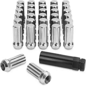 SUCOSO M14x1.5 러그 너트 소켓 키가 있는 32pc 14x1.5 크롬 휠 포드 F250 쉐보레 실버라도 1500 GMC