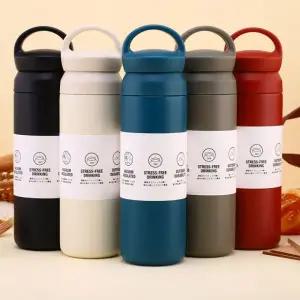 손잡이 스테인리스 텀블러 350ml 500ml 진공 미니 스텐 보온병 운동용 여행용 다용도 물병