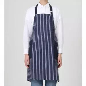 네이비 목끈형 줄무늬 공방 작업 앞치마 주머니큰 카페 바리스타 홀서빙 작업복