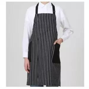 블랙 목끈형 줄무늬 공방 작업 앞치마 주머니큰 카페 바리스타 홀서빙 작업복