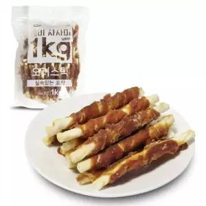대용량 강아지 간식 육포 사사미 오리스틱 1kg (WE7832F)