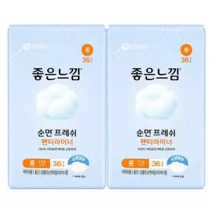 좋은느낌 좋은순면 팬티라이너 롱 36P X 2팩