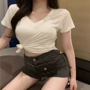 여성 3컬러 여름 데일리룩 브이넥 스림핏 반팔티셔츠
