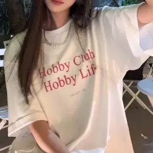 2컬러 오버핏 영문 레터링 호비 여름 반팔티셔츠