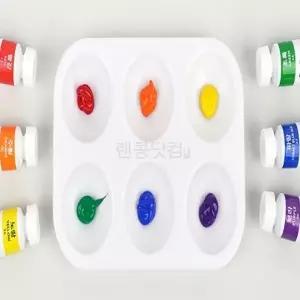 ( )6구 미술용 미니 파레트 휴대용파레트 수채화파레트 팔레트 미술용품 미술파레트