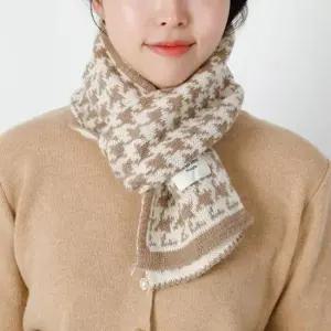 숏머플러 목도리 체크 짧은 머플러 여성 숏 미니 니트