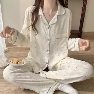 러블리 여성홈웨어 여름잠옷 홈웨어세트 여성파자마 긴팔잠옷 실내복여성