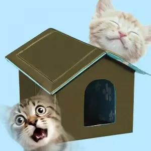 [콩심팥심]방수 고양이 강아지집 급식소 야외 겨울 길냥이 쉼터 겨울집 보온