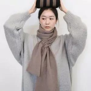 마카롱 무지 고리 니트 머플러 울 숄 여자 남성 목도