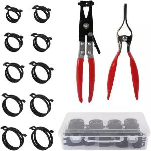회전식 플랫 호스 클램프 플라이어 제거 모음 키트가 포함된 42Pcs 24-46mm 스프링 - 크롬 바나듐 강철로