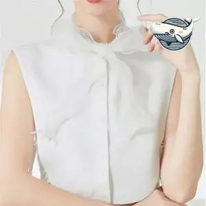 러플 카라넥 블라우스 레이어드 스트랩 패셔너블