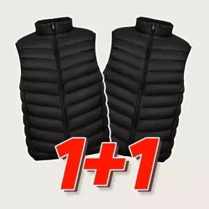 고품질 1+1 다운 패딩 조끼 겨울 보온 베스트 패딩베스트 남성패딩 (WEE8E8D)