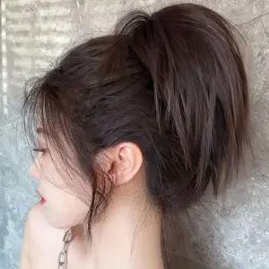 여자 반묶음 올림머리 포니테일 똥머리 부분가발 포인트가발