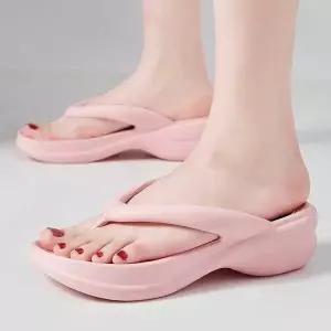 [하프클럽/셀러허브_아웃도어]슬리퍼 웨지굽 핑크 플립플랍 5cm