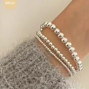 (925 Silver) Silver beads C 10 팔찌 발찌 (WF1EFD5)