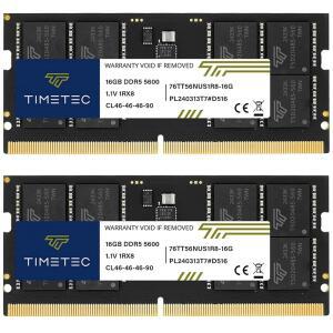 타임텍 32GB 키트(2X16GB) DDR5 5600MHZ PC5-44800 언버퍼링 비ECC 1.1V CL46 1RX8 싱글 랭크 262 핀 SODIMM 노트북 메모리 RAM 모듈 업그레이드