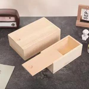 소나무 풀 아웃 상자 슬라이딩 커버 나무 보관 로그 서랍 보석 주최자 케이스 DIY