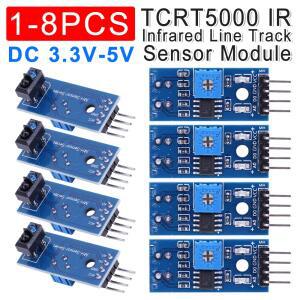 적외선 반사 IR 집열판전 센서 스위치, 장벽 라인 트랙 모듈, DIY 키트, TCRT5000, 3.3V-5V, 1-8 개