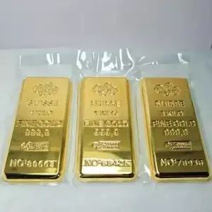 1 복사 스위스 1kilo/1000g 24k Gold Bar Bullion 복제 보석 상점 은행 디스플레이 방지