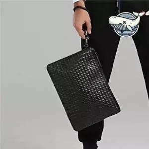 편안한 블랙 위빙 크로스백 남녀 공용 클러치백 손목가방