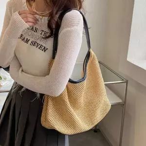패션 여성 외출 나들이 라탄 레더 포인트 숄더백 가방 백팩