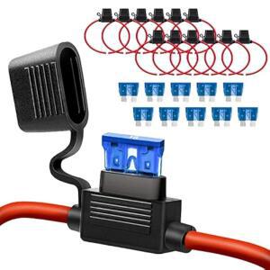 10 팩 14 AWG 인라인 퓨즈 홀더 - 15A 블레이드 퓨즈용 12V-DC ATC/ATO 게이지