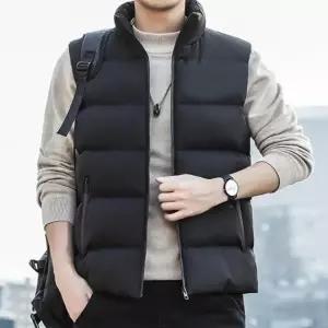겨울 남성 폭신한 베이직 무지컬러 캐주얼 방한 조끼 가벼운패딩조끼 (WD18590)