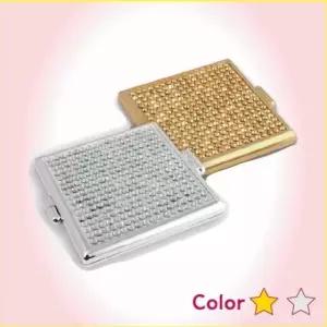 ST-3512Q 사각럭셔리 큐빅손거울 골드실버/미니거울 큐빅 (W11C25F)