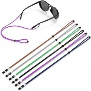 VOGLASS 안경 스트랩 6 PCS 스포츠 조절 가능한 선글라스 란야드 넥 홀더 남성용 코드 리테이너