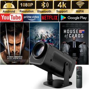 2025 4K 안드로이드 11 프로젝터 네이티브 1080P 390ANSI HY320 미니 듀얼 Wifi6 BT5.0 1920x1080P 시네마