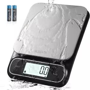 BOMATA 방수 IPX6 0.1g/0.01온스 고정밀 5kg/11파운드 백라이트가 있는 디지털 저울 스테인리스 스틸 계량
