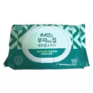 모나리자 부자되는집 내추럴소프트 물티슈 캡형 100매 x 24팩