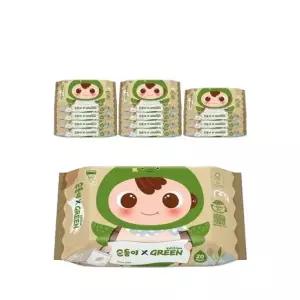 순둥이 생분해물티슈 그린 휴대 리필형 20매 12팩/Ra휴12 560426