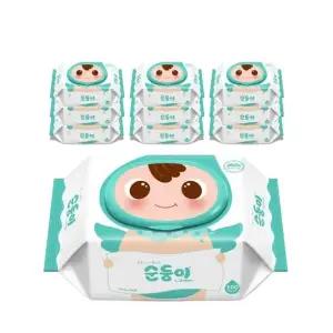 (50평량) 순둥이 엘그린 아기물티슈 캡형 100매 10팩 (LG01)