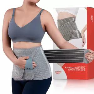 마마웨이 SSnugFit 산후 배꼽 밴드 매우 통기성이 좋고 윤곽이 잡힌 C섹션 바인더 복부 지지 및 허리