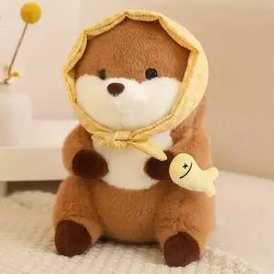 아트박스/알럽하우스 물고기가 손에 척 수달인형 25cm 바디필로 쿠션 선물