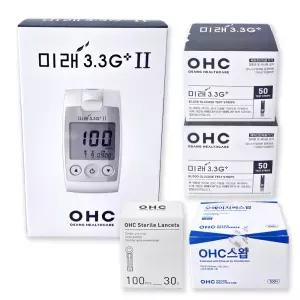 OHC 미래3.3G+II 혈당측정기 스타터 세트(100개입 구성)
