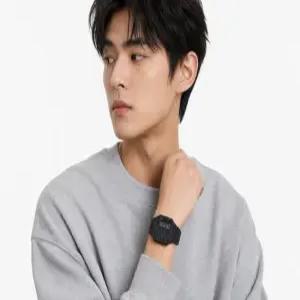 카시오 CA-53WF-1BDF 데이터뱅크 디지털 스퀘어 빈티지 듀얼타임 공용 우레탄시계