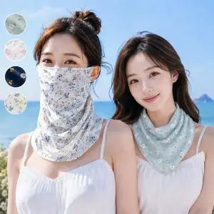 [4+4] 퓨어플라워 아이스실크 햇빛차단 마스크 페이스커버 (총 8P)