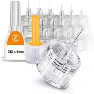 원케어 펜 팁 31G x 8mm 100개 표준 장치용 트위스트 온 디자인 얇은 벽 구조