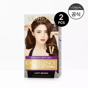 [나눠 쓰는 셀프 새치 염색]로레알파리 엑셀랑스 듀오 크림 염모제 2개/ 세계1위 염색약/애쉬