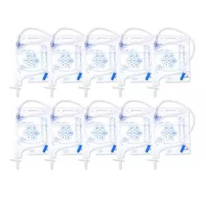더블세이프 유린백 2000ml 클립형 x 10개 노유량 소변팩