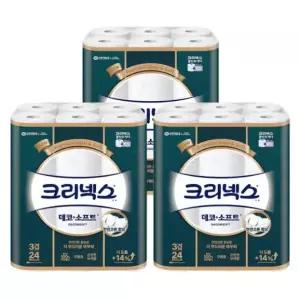 크리넥스 데코앤소프트 와이드 30m 24롤 X3팩
