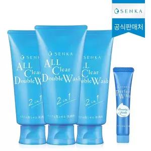 [센카] 올 클리어 더블 워시 120g 3개 + [증정] 미니휩 15g