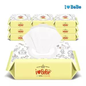 [아이러브베베] 옐로우 대용량 120매 10팩 캡형 아기물티슈