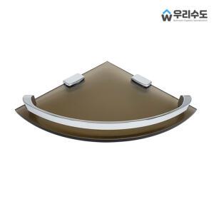 우리수도 욕실 브론즈 강화유리 코너선반 욕실선반